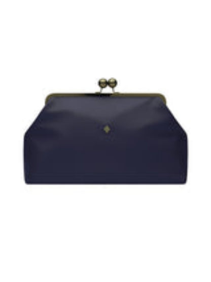Blue Leather Clutch