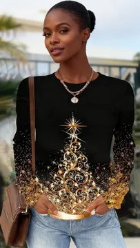 Stylish Round Neck Long Sleeve Top