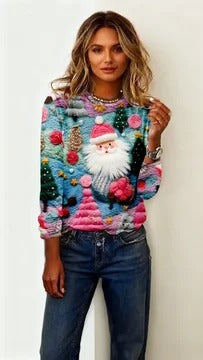 Elegant Print Long Sleeve Top