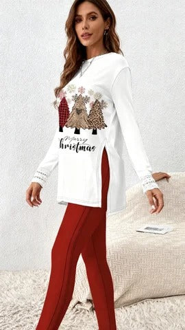 Classy Long Sleeve Print Two Piece Set