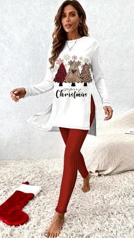 Classy Long Sleeve Print Two Piece Set