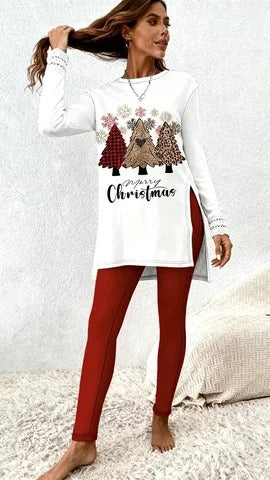 Classy Long Sleeve Print Two Piece Set
