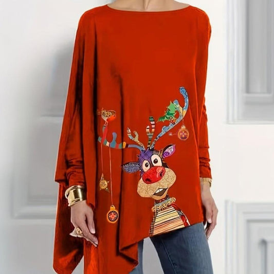 Attractive Boat Neck Animal Print Top