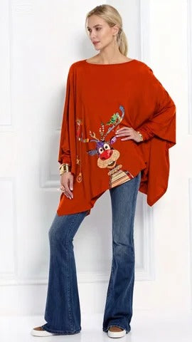 Attractive Boat Neck Animal Print Top