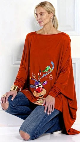 Attractive Boat Neck Animal Print Top