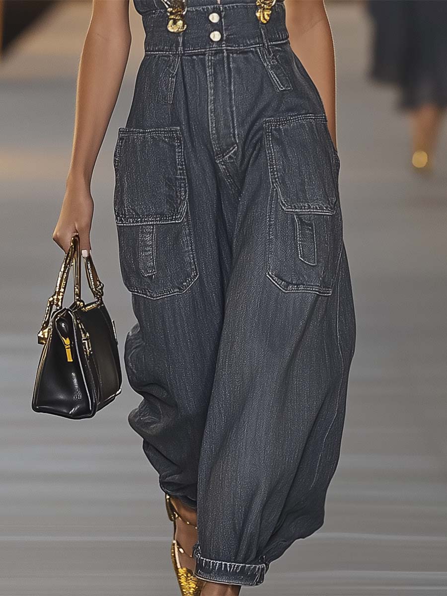Suspender Denim Jumpsuit