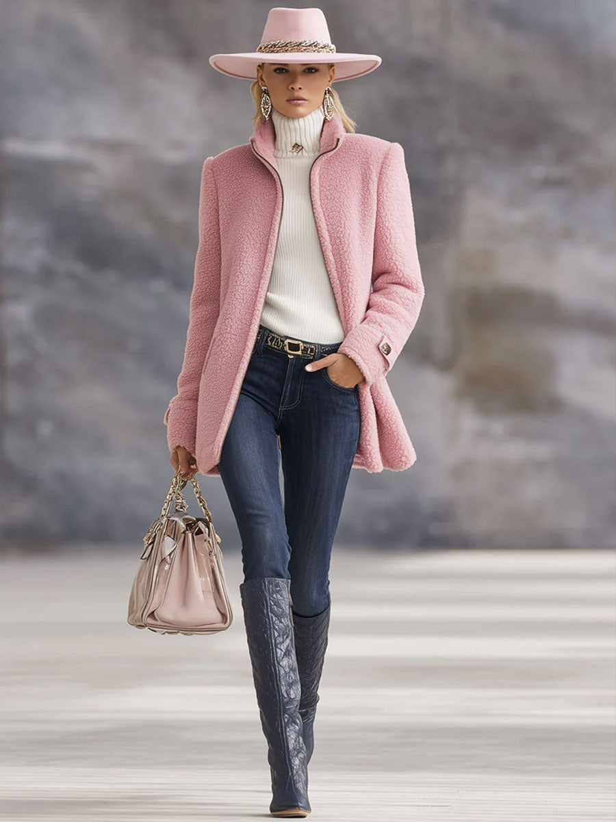 Polar Fleece Zip-Up Jacket Coat