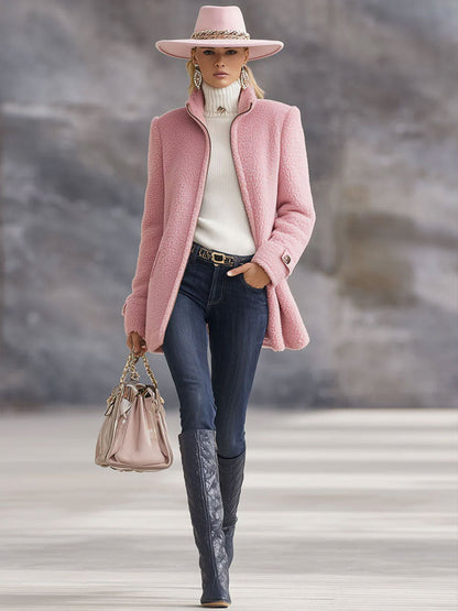 Polar Fleece Zip-Up Jacket Coat