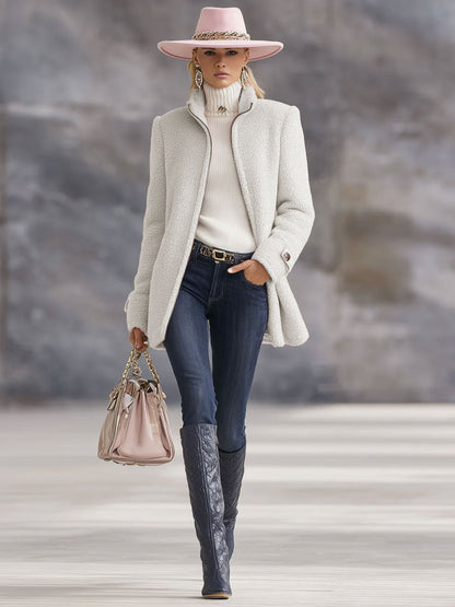 Polar Fleece Zip-Up Jacket Coat