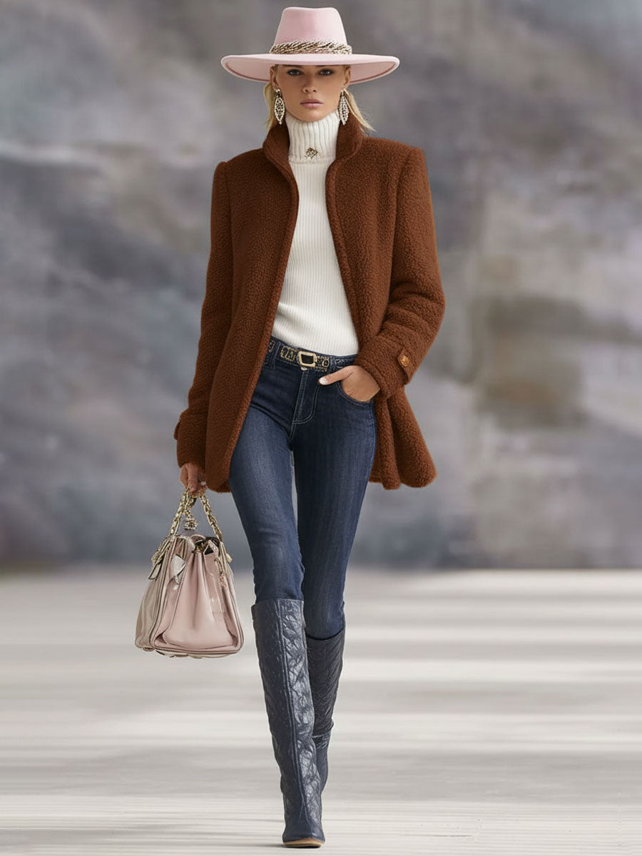 Polar Fleece Zip-Up Jacket Coat