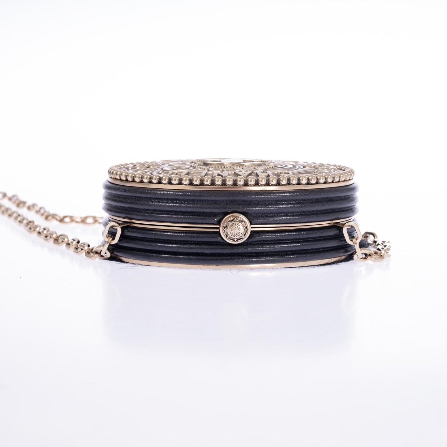 Vintage Black Leather & Pony-hair Crossbody Bag