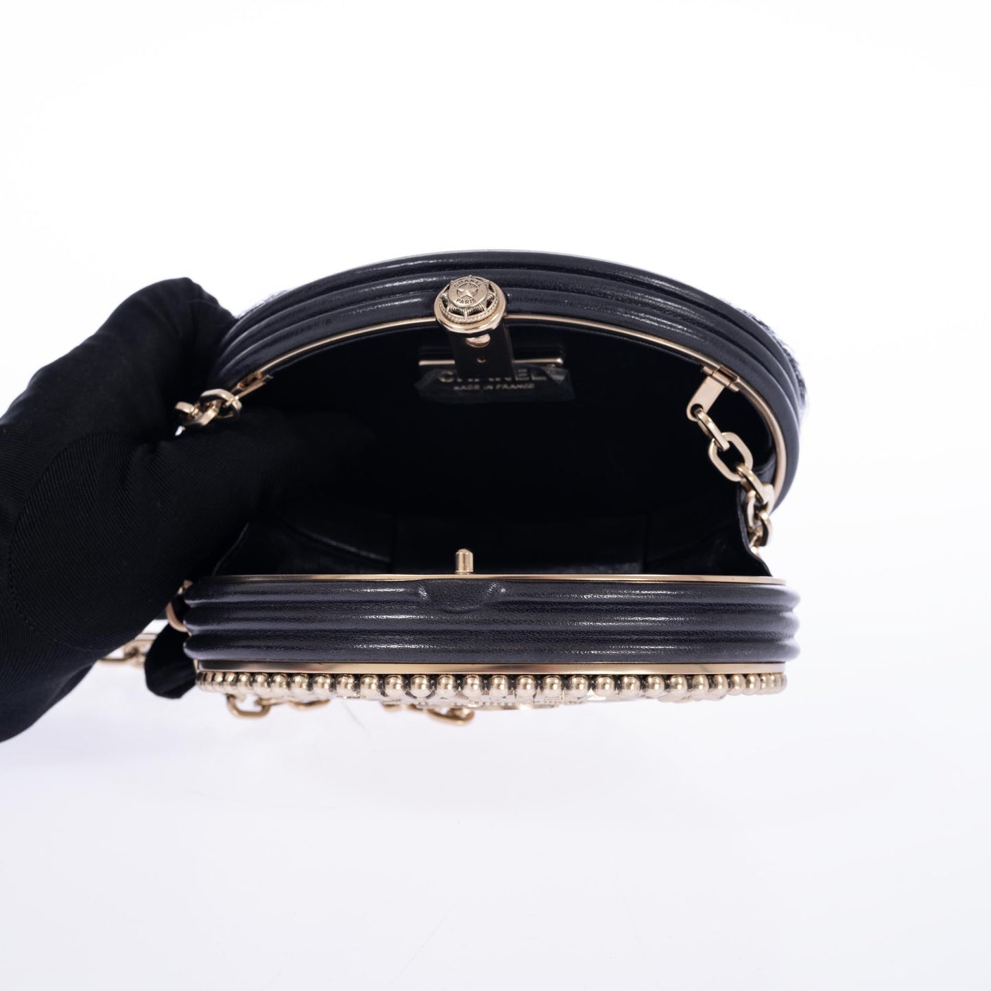 Vintage Black Leather & Pony-hair Crossbody Bag