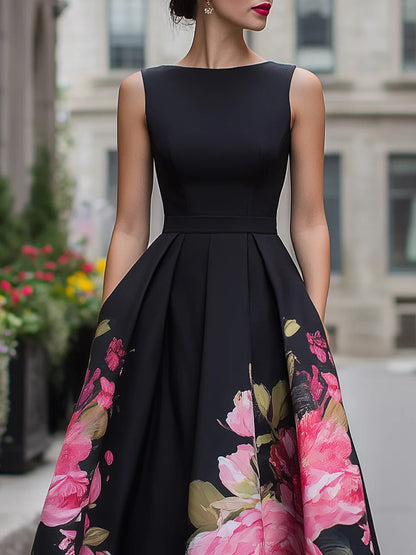 Elegant Floral-Printed Dress