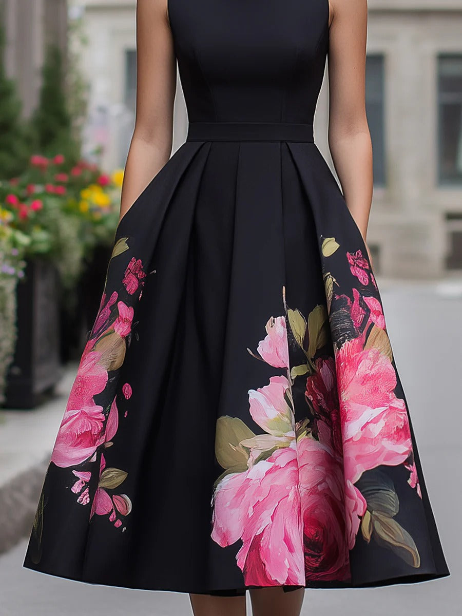 Elegant Floral-Printed Dress