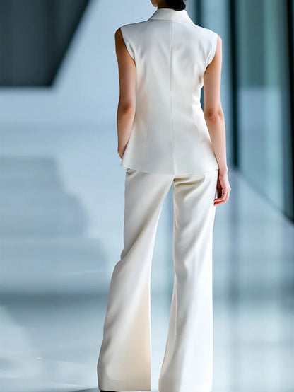 Elegant Floral-Embroidered Suit