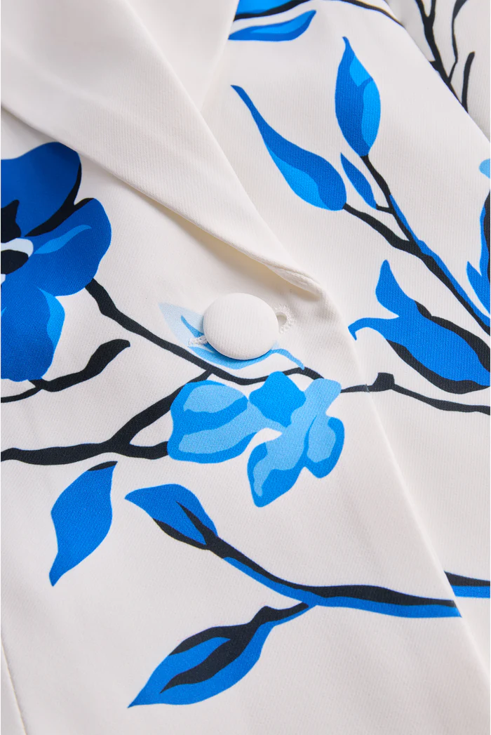 Elegant Floral-Embroidered Suit