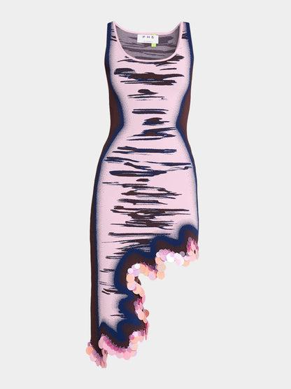 Wavy High-Low Reversible Midi Dress