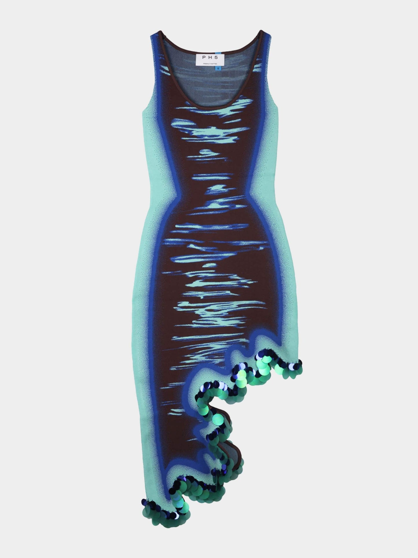 Wavy High-Low Reversible Midi Dress