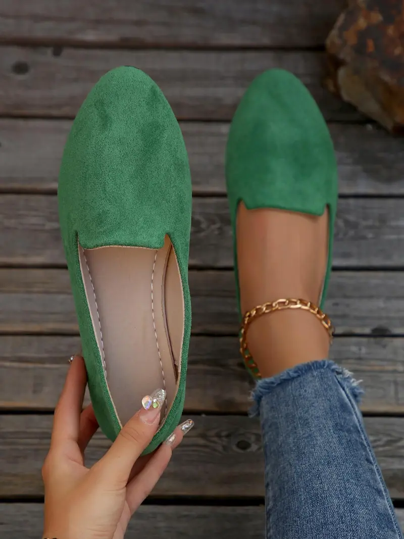 Solid Color Pointed Toe Flat Shoes