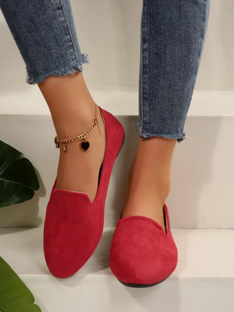 Solid Color Pointed Toe Flat Shoes