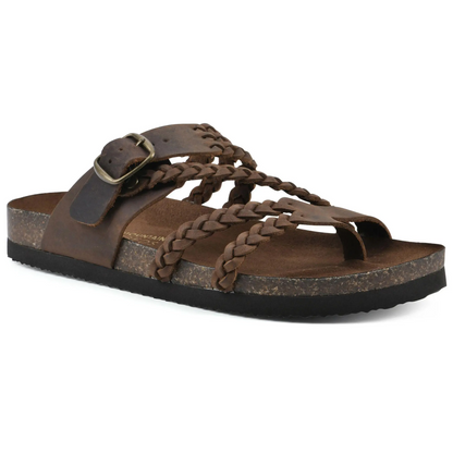 Leather Braided Slide Sandals