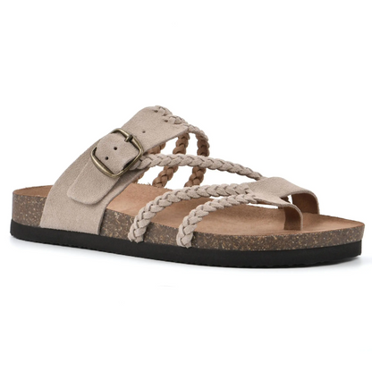 Leather Braided Slide Sandals