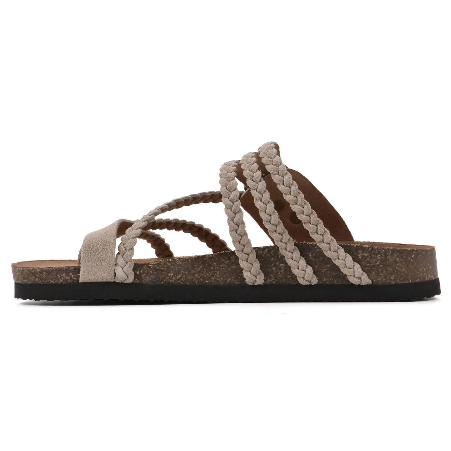 Leather Braided Slide Sandals