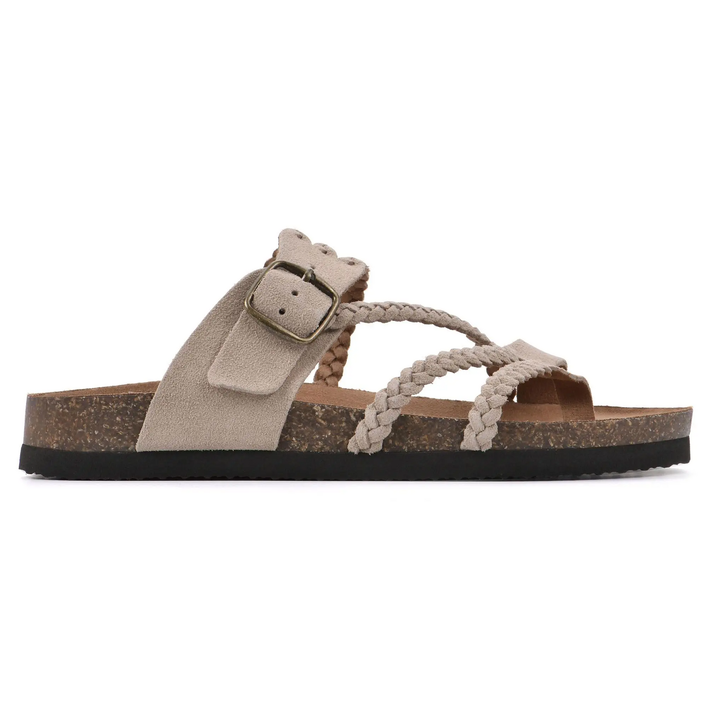 Leather Braided Slide Sandals