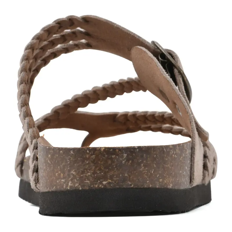 Leather Braided Slide Sandals