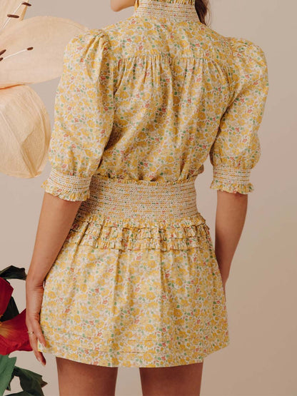 Floral Print Ruffled Top