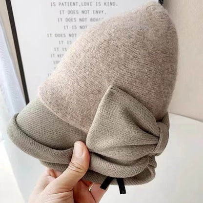 Elegant Wool Hat Bow Topper