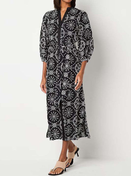 Eyelet Detail Cardigan Dress