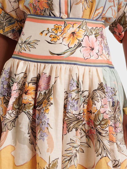 Elegant Casual Print High Waist Skirt