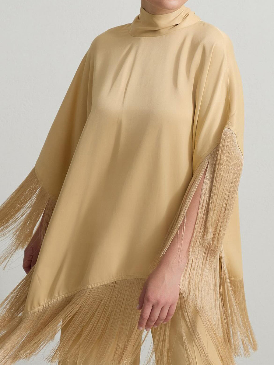 High Neck Tassel Two Pieces Set