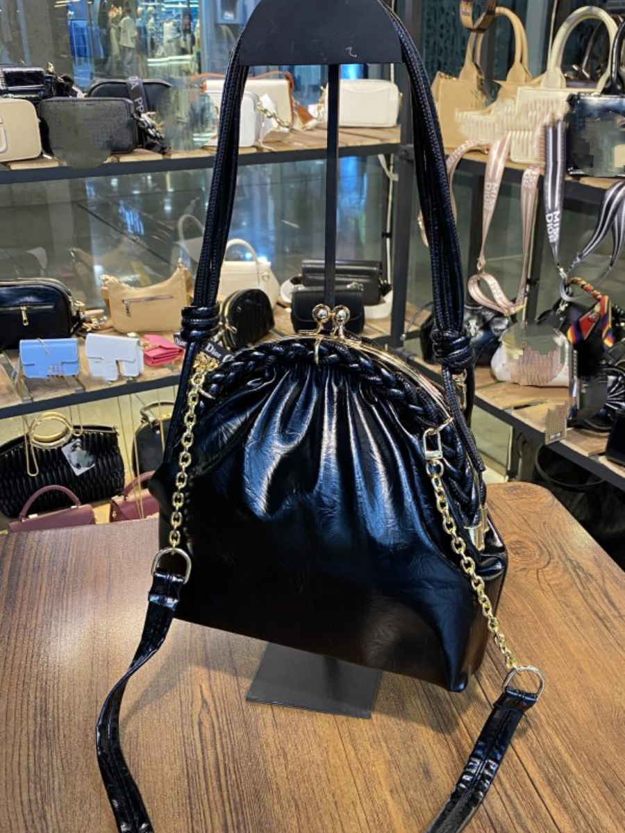 Black Quilted Chain Bag
