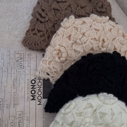Lace Hollow Flower Crochet Knit Hat