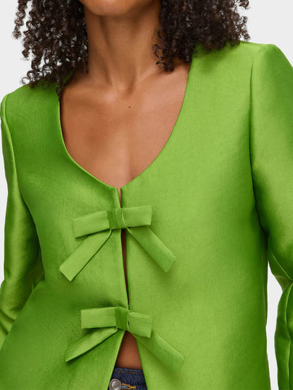 Bow Detail Crew Neck Blazer
