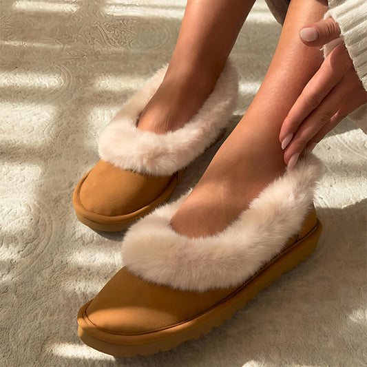 Round-toe Flat Warm Low-top Velvet Shoes