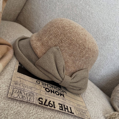 Elegant Wool Hat Bow Topper