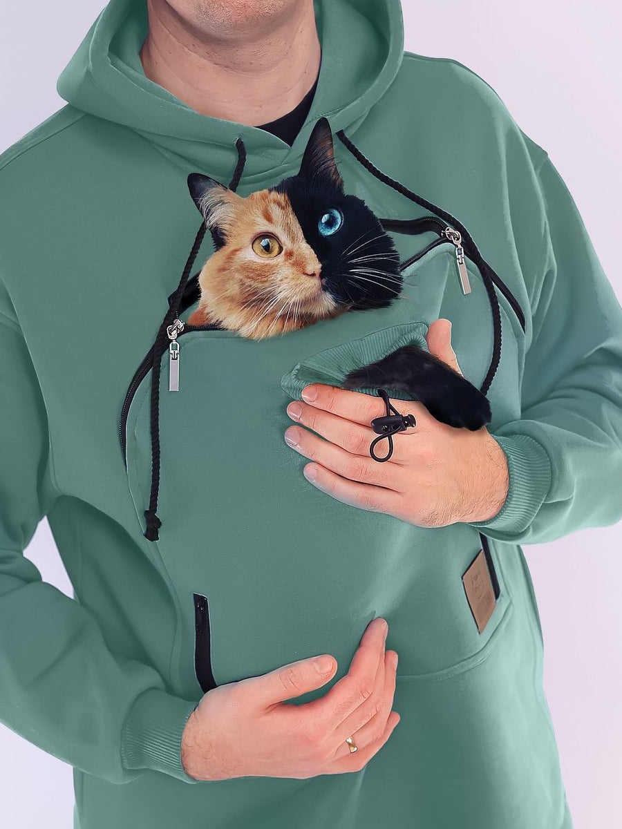 Zip Up Pockets Pet Carrier Hoodie