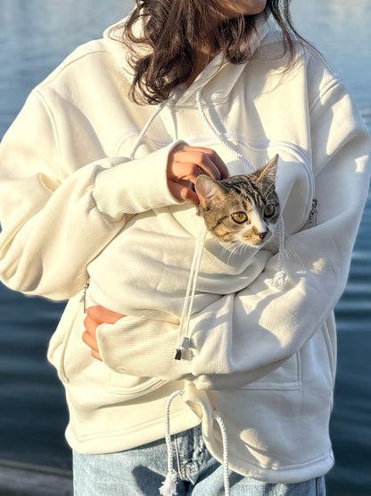 Zip Up Pockets Pet Carrier Hoodie