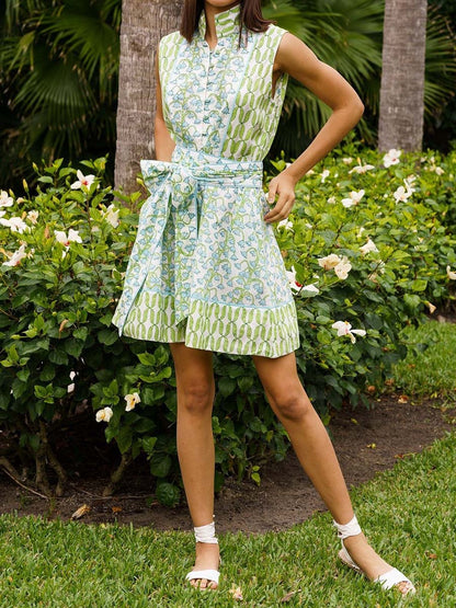 Sleeveless Placement Print Mini Dress