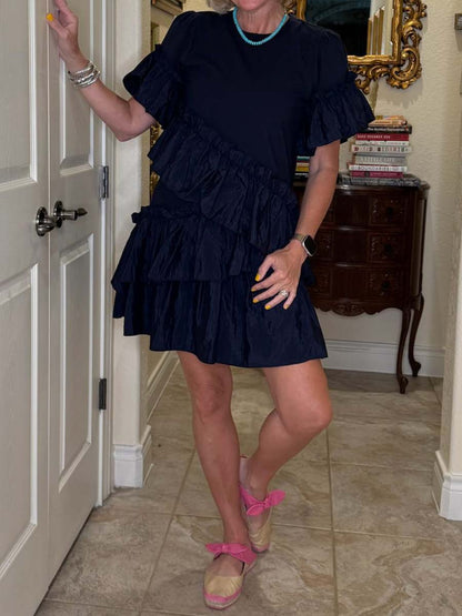 Ruffled Short Sleeve Minidress