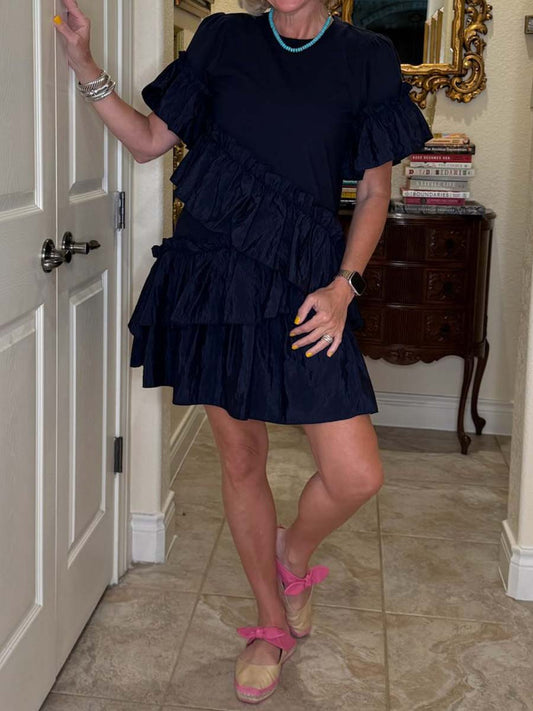 Ruffled Short Sleeve Minidress