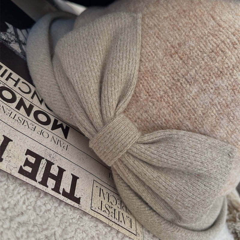 Elegant Wool Hat Bow Topper