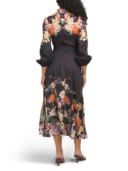 Printed Button Dress