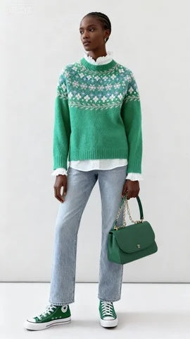 Fresh Green Long Sleeve Sweater