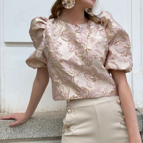 Jacquard Flower Blouse