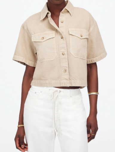 The Chic Short Denim Shirt