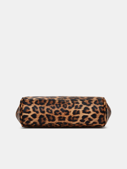 Leopard-Print Metallic Lock Bag